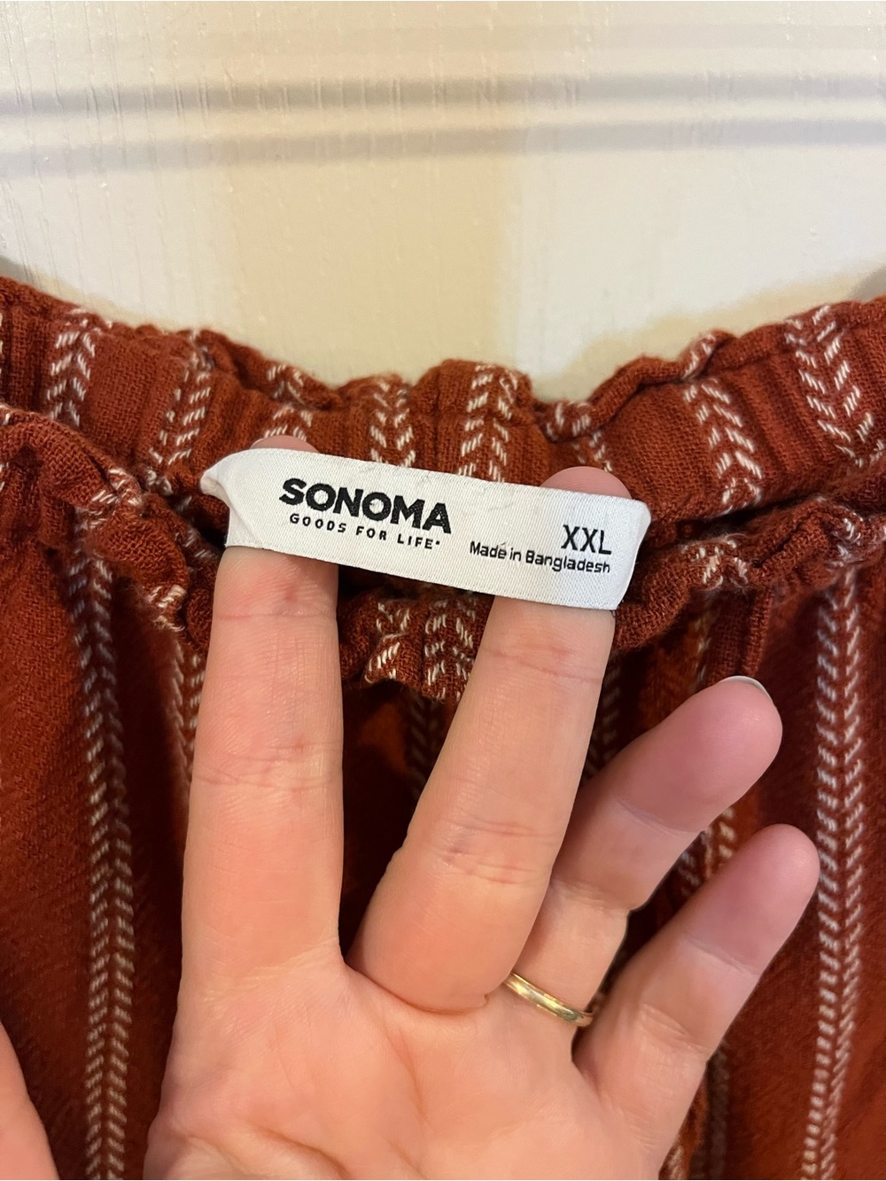 Sonoma Rust Red Striped Pull-On Wide Pants - Picture 4 of 8